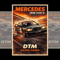 Plakat Motoryzacyjny Mercedes 190E Evo II A4 (21 x 29,7 cm)