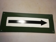 STARA TABLICA EMALIOWANA - WYJŚCIE KIERUNEK w PRAWO lub LEWO 36 cmx13,5 cm