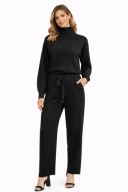 Czarny komplet S/M wiskoza, półgolf + spodnie, elegancki i wygodny