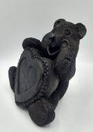 szczęśliwy niedźwiadek, uśmiechnięty MIŚ z sercem