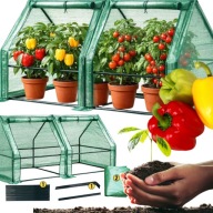 MINI SZKLARNIA OGRODOWA FOLIOWA TUNEL DO UPRAWY ROŚLIN 182X92X92 OCHRONA UV