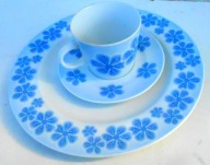 Zestaw porcelanowy LUBIANA- talerz, talerzyk, kubek