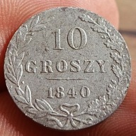 10 Groszy 1840 MW Ładne!