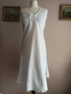 WŁOSKA SUKIENKA lniana szydełkowa góra 36