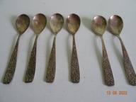 Stare łyżki ZSRR 6szt RWZ MH posrebrzane