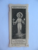 JEZUSEK EUCHARYSTIA RADOŚĆ SIŁA WYTRWAŁOŚĆ przedw. ŚW. OBRAZEK EBONIT 1911