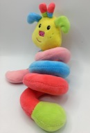 super maskotka, kolorowa dżdżownica z naszyjnikiem