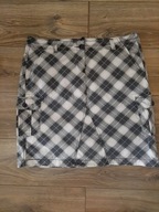 Spódniczka jeans mbj yeans fritz 42 krata biało szaro czarna 100% bawełna