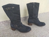 PAUL GREEN nr 40,5/7UK czarne wygodne kozaki skóra