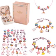 ZESTAW DO TWORZENIA BRANSOLETEK I NASZYJNIKÓW KREATYWNY PREZENT DLA DZIECI