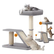 DRAPAK Z PLATFORMĄ DO LEŻENIA SIZALOWA KOLUMNA Z POMPONAMI WYSOKOŚĆ 60CM