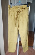 denim co spodnie dżins proste żółte 36 s wysoki stan
