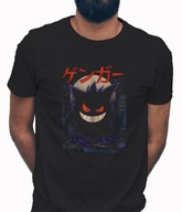 Koszulka męska bawełniana z nadrukiem anime Pokemon GO Gengar