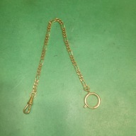 Pozłacana zabytkowa dewizka do zeg.kieszonki 25cm