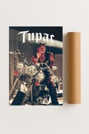 Plakat bez ram 30x40cm 2Pac Na Motorze Tupac Raper Hip Hop Motocykl Legenda