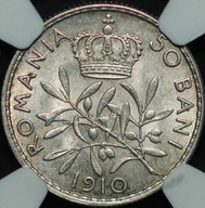 Rumunia - 50 Bani 1910 - MS 62 - NGC - MENNICZE