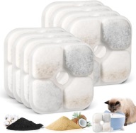 8 szt. Filtry do fontanny PIXI dla kotów i psów, 3-stopniowa filtracja