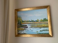 Obraz akrylowy jezioro jesienią 50cm x 40cm