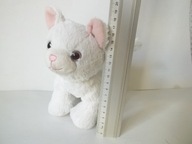 MASKOTKA MIĘKKA BIAŁY KOT RÓŻOWE OCZY 21X10X20CM