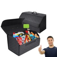 ORGANIZER DO BAGAŻNIKA SAMOCHODU AUTA PIKOWANA SKÓRA KUFER TORBA 2 KOMOROWA