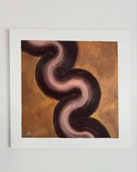 Obraz strukturalny w odcieniach brązu i złota