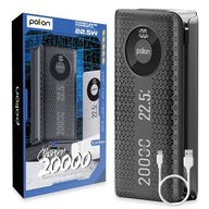 Powerbank POLION 20000mAh 22.5W Szybkie Ładowanie PD QC3.0 USB-C Latarka