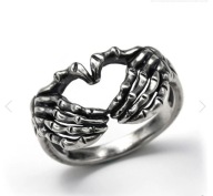 Pierścionek Pierścień Serce Szkielet Ręce