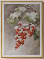 A2 PLAKAT OBRAZ PLAKAT CZERWONY GŁÓG ROŚLINA ZIMA ŚNIEG
