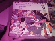 Puzzle obserwacyjne KOTY 104 elem. + plakat Kapitan Nauka, kompletne