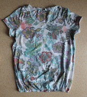 Bluzeczka krótki rękaw w kwiaty koronka NEXT 152