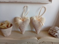 KORONKOWE SERCA DUŻE ZAWIESZKI BAWEŁNA KOMPLET 2 SZTUKI