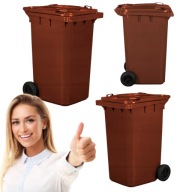 POJEMNIK NA ODPADY 240L BRĄZOWY KOSZ NA BIO Z KLAPĄ NA KÓŁKACH POLSKA PROD