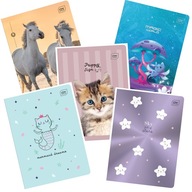 Zeszyt w kratkę A5 16 kartek kratka mix kolorów - 5szt