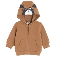 Cool Club, Bluza chłopięca z kapturem brązowa 68 cm