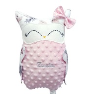 Poduszka dekoracyjna__MINKY__SOWA SÓWKA haft imię METRYCZKA PREZENT