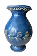 Wazon Necel Chmielno Ceramika Kaszubska PRL Sygnatura Unikat 20cm