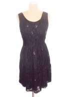 CUBUS CZARNA KORONKOWA SUKIENKA CEKINY 38 40