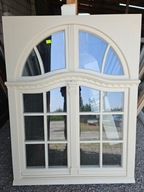 NOWE OKNO Drewniane Zabytkowe Ozdobne Szprosy Dwuskrzydłowe 126x165cm