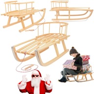 SANKI DREWNIANE SOLIDNE BUKOWE NA ŚNIEG DLA DOROSŁYCH DZIECI WYTRZYMAŁE