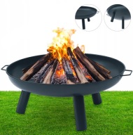 Palenisko Ogrodowe 60 cm Duże Metalowe Ognisko do Ogrodu Grill Kociołek