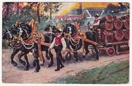 Monachium Oktoberfest PIWO konie wóz z Beczkami 1913r. 658j