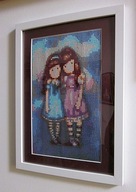 Robótkownia Obraz gotowy haft diamentowy Laleczki Santoro 23x32 w ramie bi.