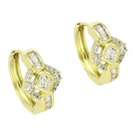 86762 Kolczyki stal chirurgiczna 316L pozłacane 14k kółka z cyrkoniami