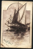 Im Hafen - Heliogravur Karte - P. Bayer 1898