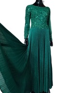 długa sukienka błyszcząca plisowana cekiny 36