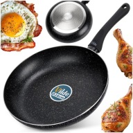 PATELNIA GRANITOWA 28 CM DO SMAŻENIA DUSZENIA INDUKCJA GAZ BLACK LINE