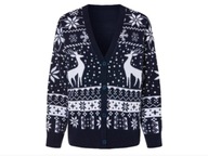 ESMARA świąteczny KARDIGAN sweter OVERSIZE norweski renifery M 40 42 NOWY