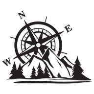 RÓŻA WIATRÓW KOMPAS GÓRY OFFROAD 4x4 Wycinana naklejka bez tła wodoodporna