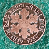 ODZNAKA III RAID NARCIARSKI PTTK LUTY 1954