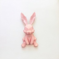FIGURKA KRÓLIK DEKORACJA ŚWIĄTECZNA ZAJĄC WIELKANOCNY L 12,5 cm RÓŻOWY